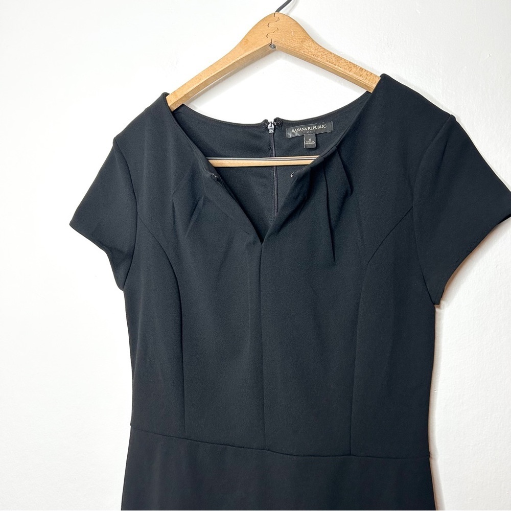 Banana Republic Classic Black‎ Business Casual Career Sheath Mini Dress 6 - Picture 7 of 11
